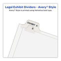 Preprinted Legal Exhibit Side Tab Index Dividers, Avery Style, 10-Tab, 11, 11 x 8.5, White, 25/Pack (11921)