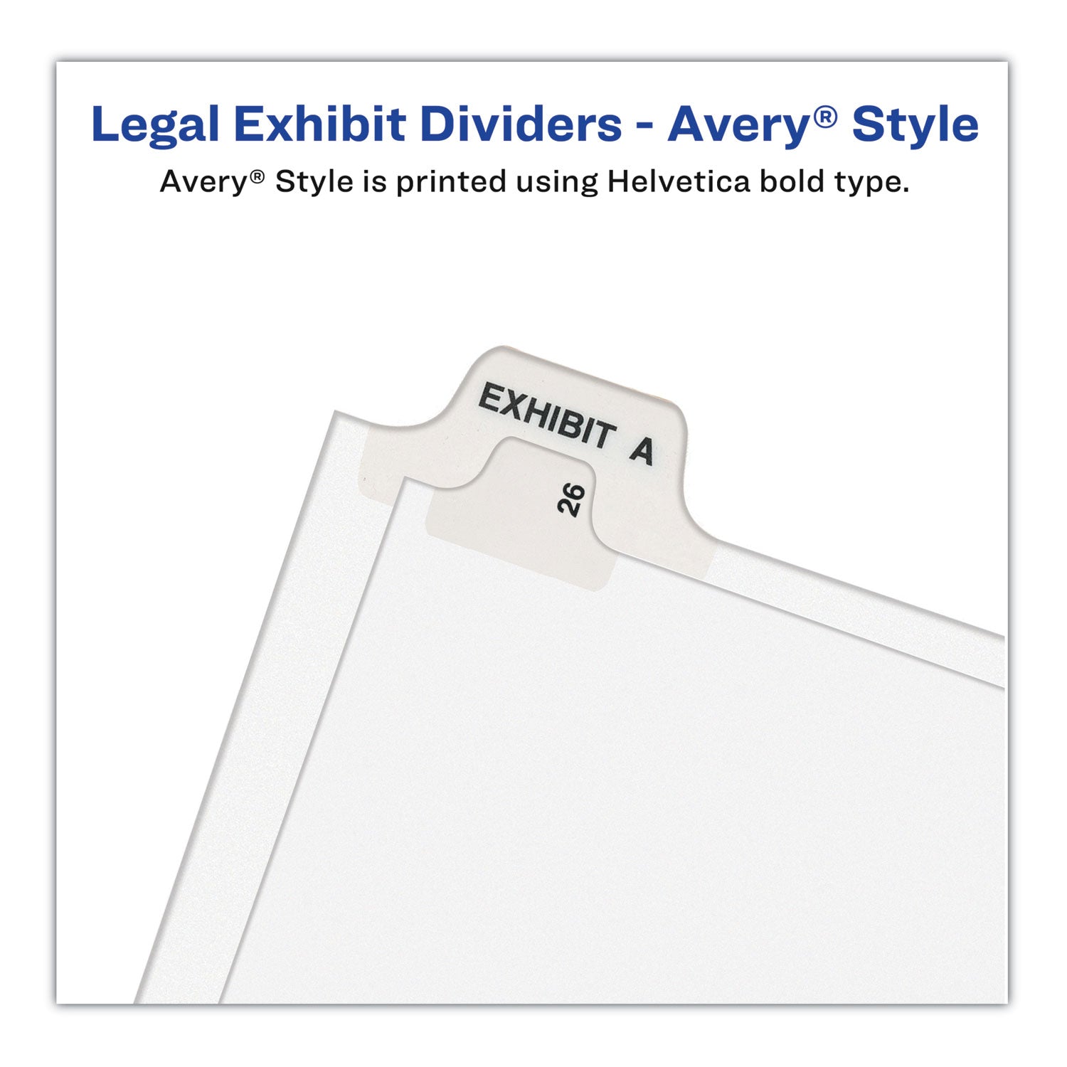 Preprinted Legal Exhibit Side Tab Index Dividers, Avery Style, 10-Tab, 11, 11 x 8.5, White, 25/Pack (11921)