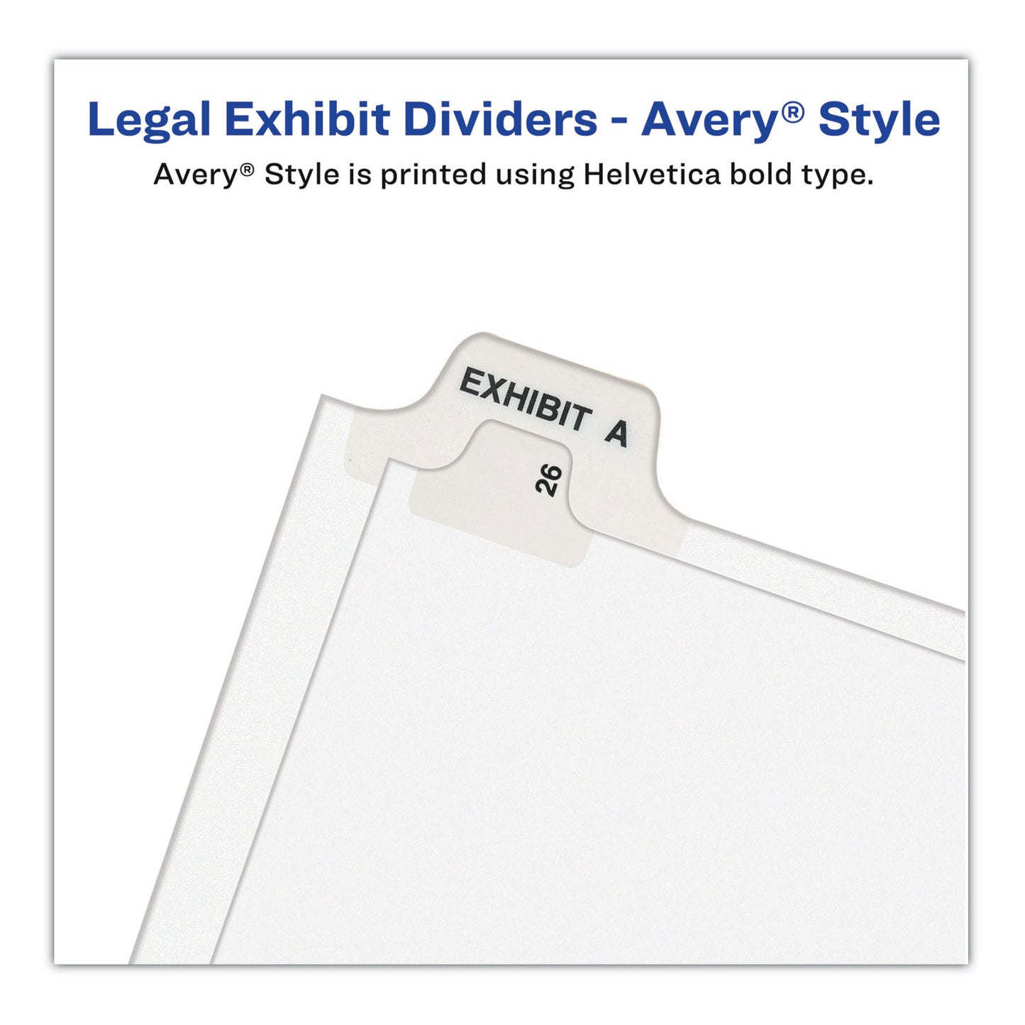 Preprinted Legal Exhibit Side Tab Index Dividers, Avery Style, 10-Tab, 57, 11 x 8.5, White, 25/Pack, (1057) (01057)