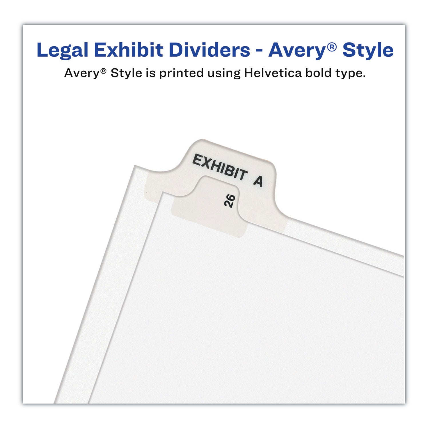 Preprinted Legal Exhibit Side Tab Index Dividers, Avery Style, 10-Tab, 55, 11 x 8.5, White, 25/Pack, (1055) (01055)