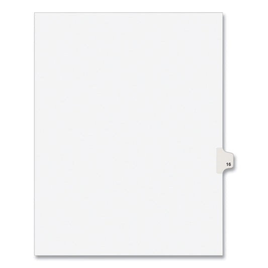 Preprinted Legal Exhibit Side Tab Index Dividers, Avery Style, 10-Tab, 16, 11 x 8.5, White, 25/Pack, (1016) (01016)