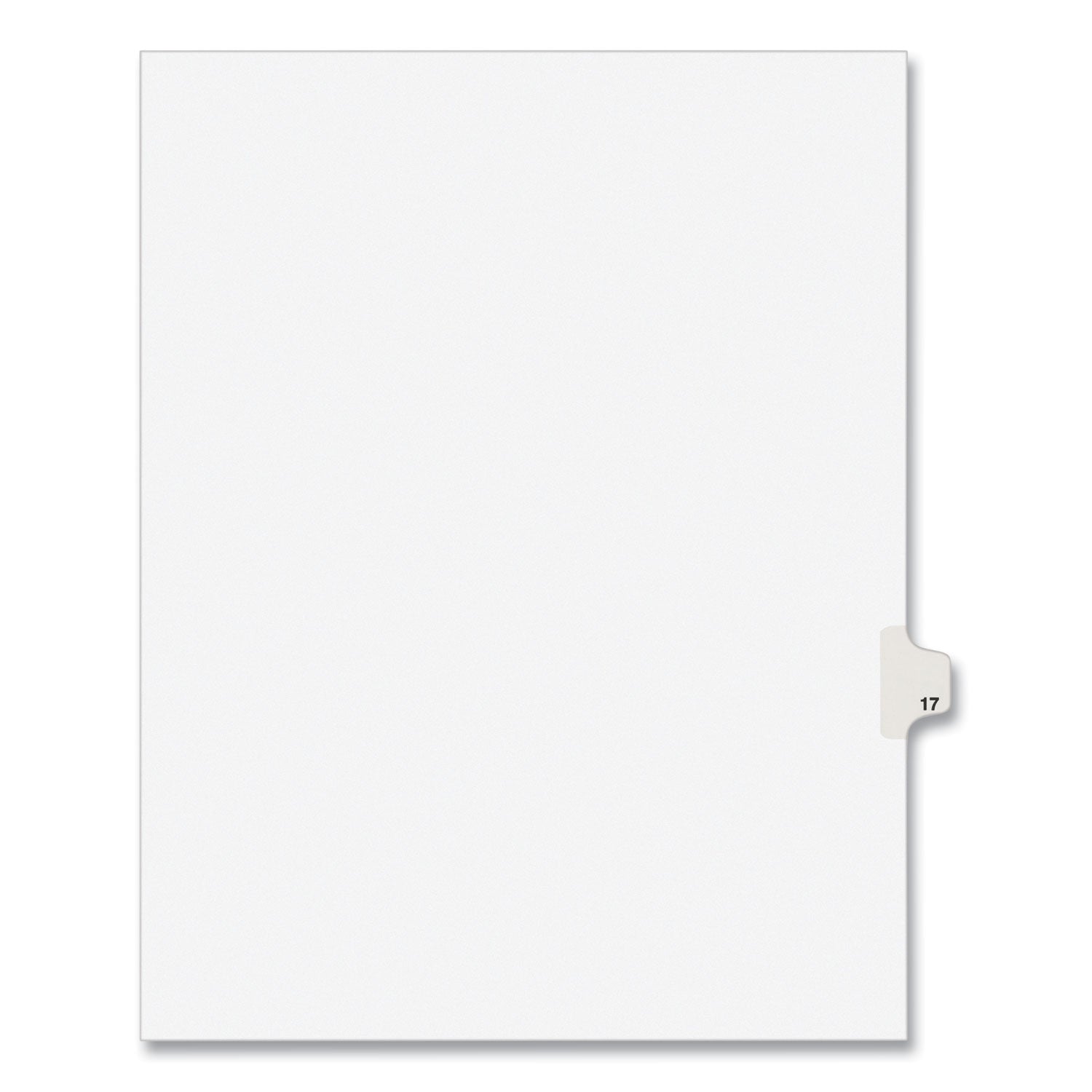 Preprinted Legal Exhibit Side Tab Index Dividers, Avery Style, 10-Tab, 17, 11 x 8.5, White, 25/Pack, (1017) (01017)