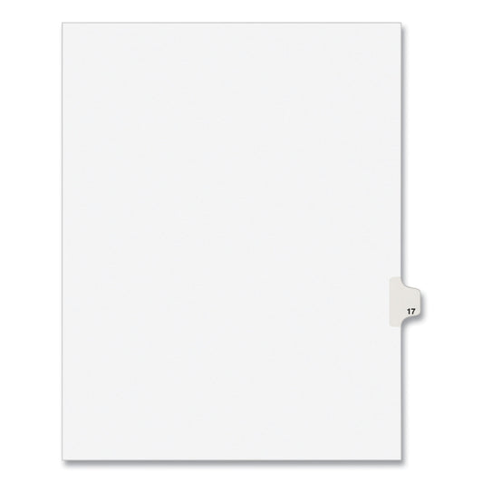 Preprinted Legal Exhibit Side Tab Index Dividers, Avery Style, 10-Tab, 17, 11 x 8.5, White, 25/Pack, (1017) (01017)