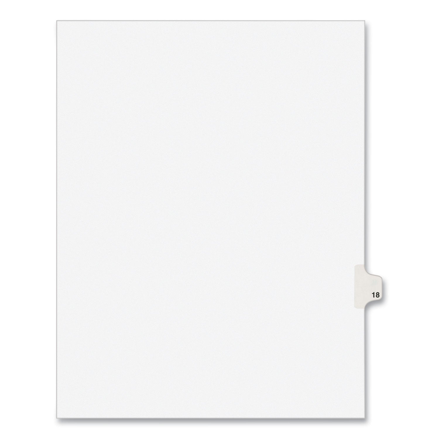 Preprinted Legal Exhibit Side Tab Index Dividers, Avery Style, 10-Tab, 18, 11 x 8.5, White, 25/Pack, (1018) (01018)