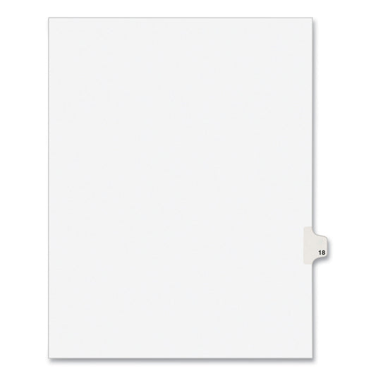 Preprinted Legal Exhibit Side Tab Index Dividers, Avery Style, 10-Tab, 18, 11 x 8.5, White, 25/Pack, (1018) (01018)