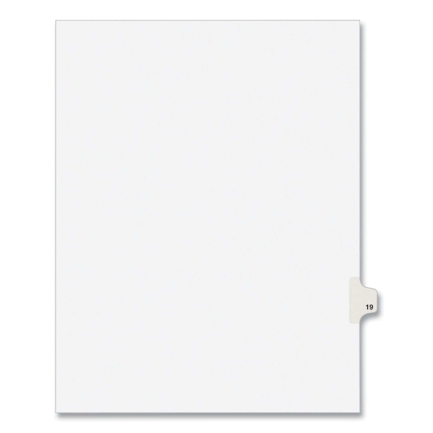 Preprinted Legal Exhibit Side Tab Index Dividers, Avery Style, 10-Tab, 19, 11 x 8.5, White, 25/Pack, (1019) (01019)