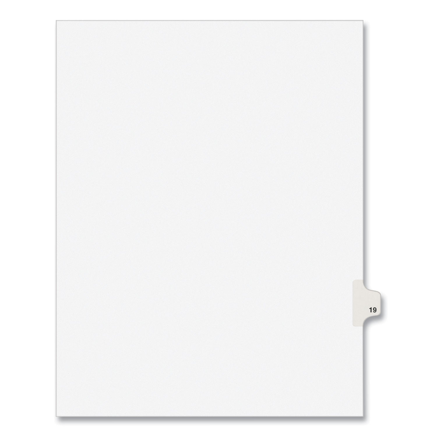 Preprinted Legal Exhibit Side Tab Index Dividers, Avery Style, 10-Tab, 19, 11 x 8.5, White, 25/Pack, (1019) (01019)