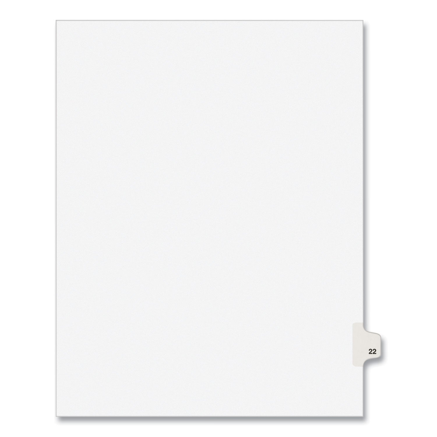 Preprinted Legal Exhibit Side Tab Index Dividers, Avery Style, 10-Tab, 22, 11 x 8.5, White, 25/Pack, (1022) (01022)