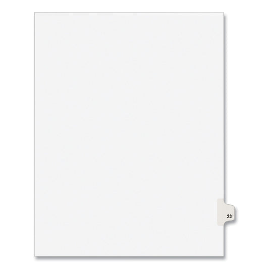 Preprinted Legal Exhibit Side Tab Index Dividers, Avery Style, 10-Tab, 22, 11 x 8.5, White, 25/Pack, (1022) (01022)