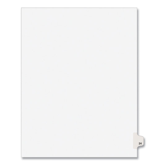 Preprinted Legal Exhibit Side Tab Index Dividers, Avery Style, 10-Tab, 24, 11 x 8.5, White, 25/Pack, (1024) (01024)