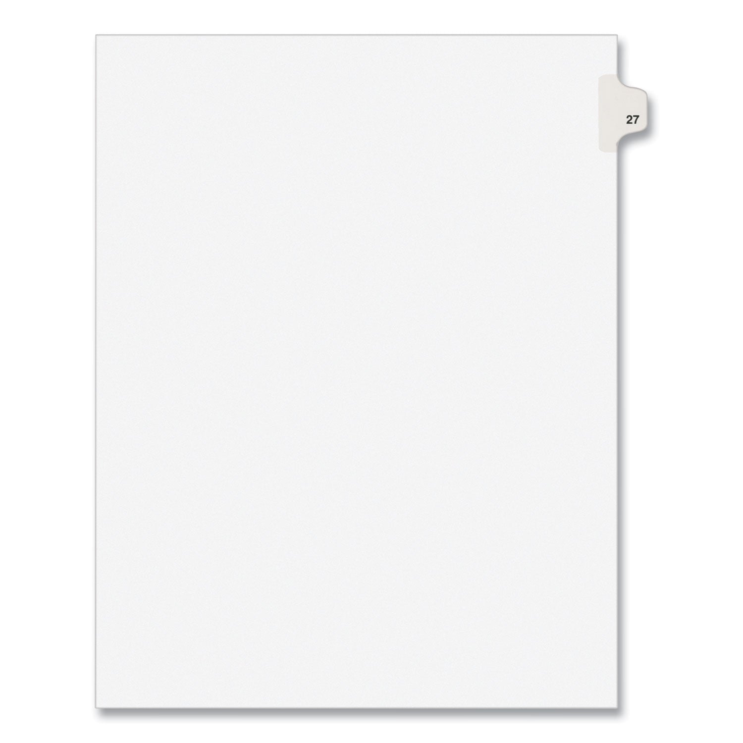 Preprinted Legal Exhibit Side Tab Index Dividers, Avery Style, 10-Tab, 27, 11 x 8.5, White, 25/Pack, (1027) (01027)