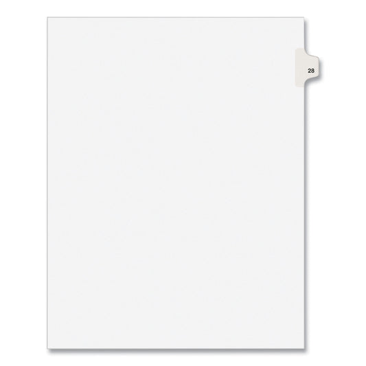 Preprinted Legal Exhibit Side Tab Index Dividers, Avery Style, 10-Tab, 28, 11 x 8.5, White, 25/Pack, (1028) (01028)