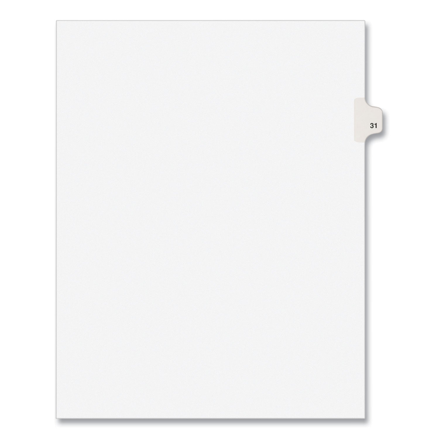 Preprinted Legal Exhibit Side Tab Index Dividers, Avery Style, 10-Tab, 31, 11 x 8.5, White, 25/Pack, (1031) (01031)