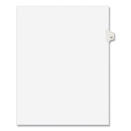 Preprinted Legal Exhibit Side Tab Index Dividers, Avery Style, 10-Tab, 31, 11 x 8.5, White, 25/Pack, (1031) (01031)