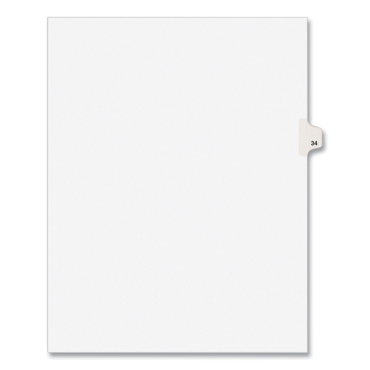 Preprinted Legal Exhibit Side Tab Index Dividers, Avery Style, 10-Tab, 34, 11 x 8.5, White, 25/Pack, (1034) (01034)