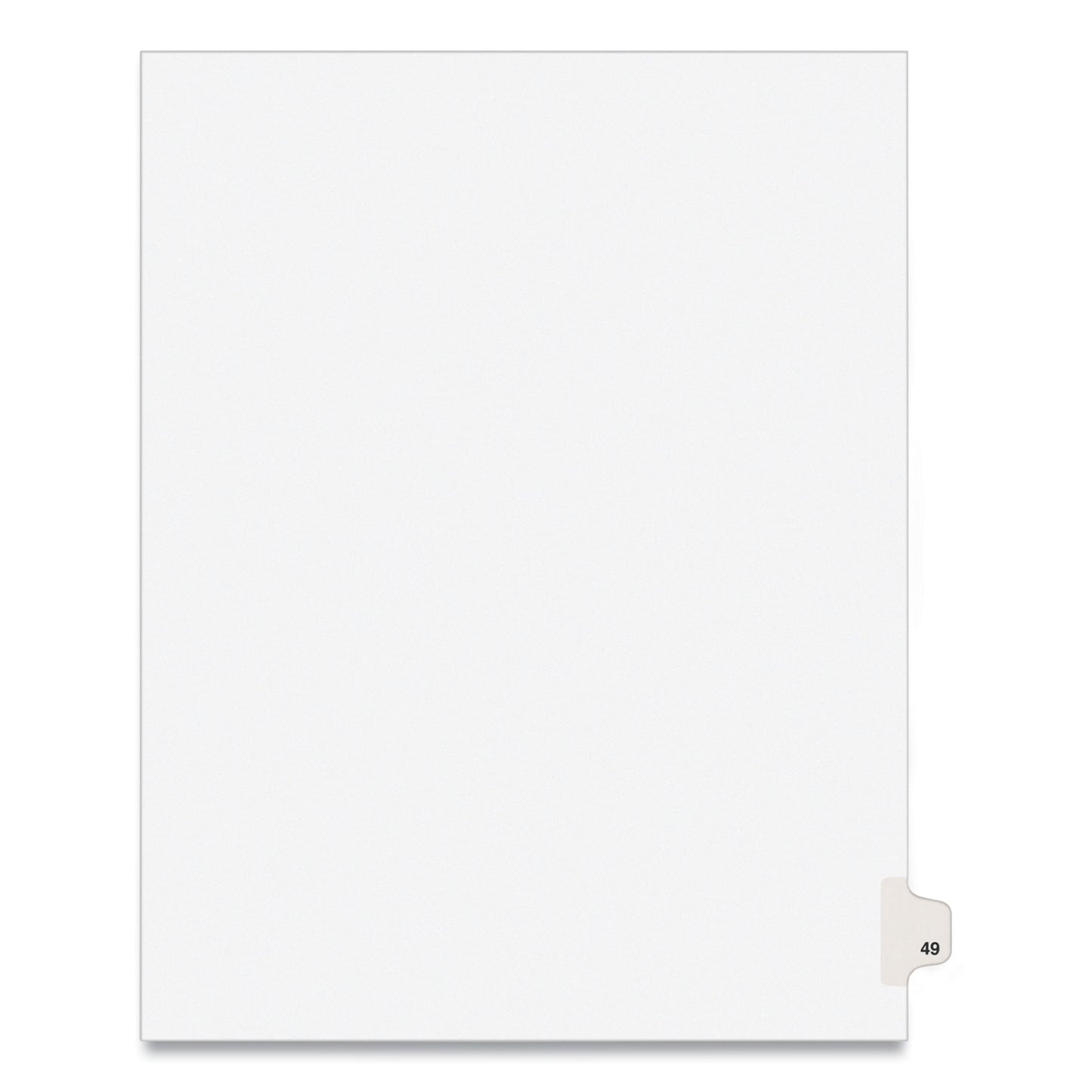 Preprinted Legal Exhibit Side Tab Index Dividers, Avery Style, 10-Tab, 49, 11 x 8.5, White, 25/Pack, (1049) (01049)