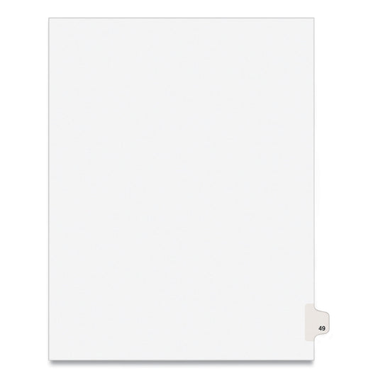 Preprinted Legal Exhibit Side Tab Index Dividers, Avery Style, 10-Tab, 49, 11 x 8.5, White, 25/Pack, (1049) (01049)