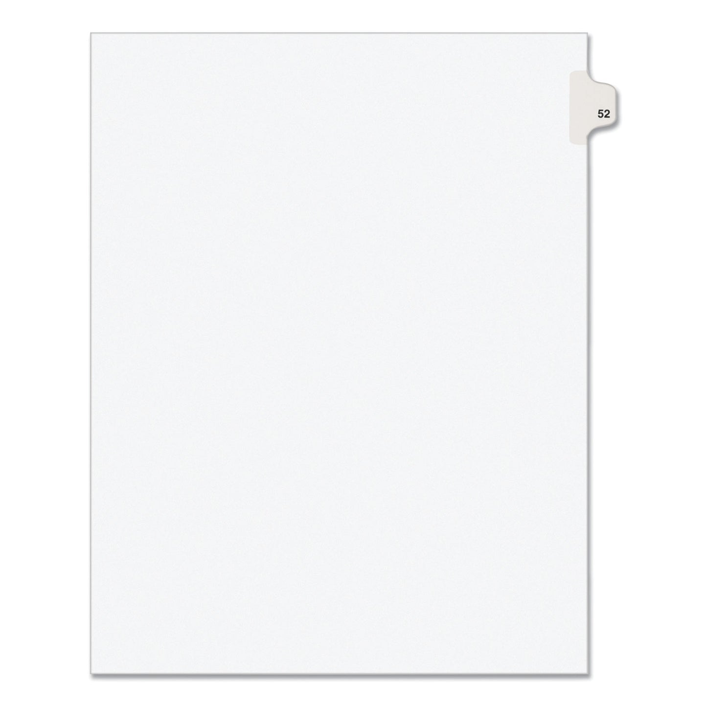 Preprinted Legal Exhibit Side Tab Index Dividers, Avery Style, 10-Tab, 52, 11 x 8.5, White, 25/Pack, (1052) (01052)