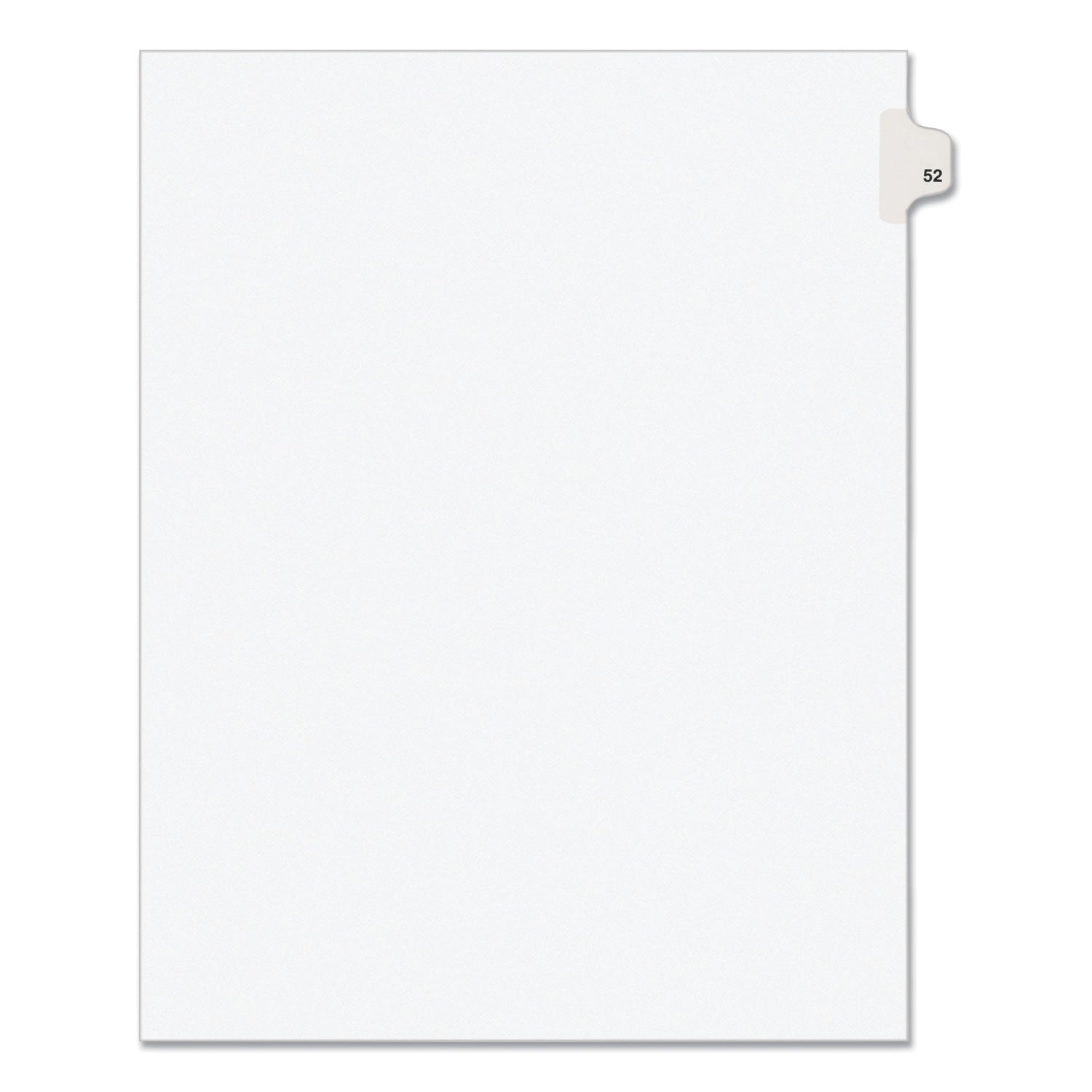 Preprinted Legal Exhibit Side Tab Index Dividers, Avery Style, 10-Tab, 52, 11 x 8.5, White, 25/Pack, (1052) (01052)
