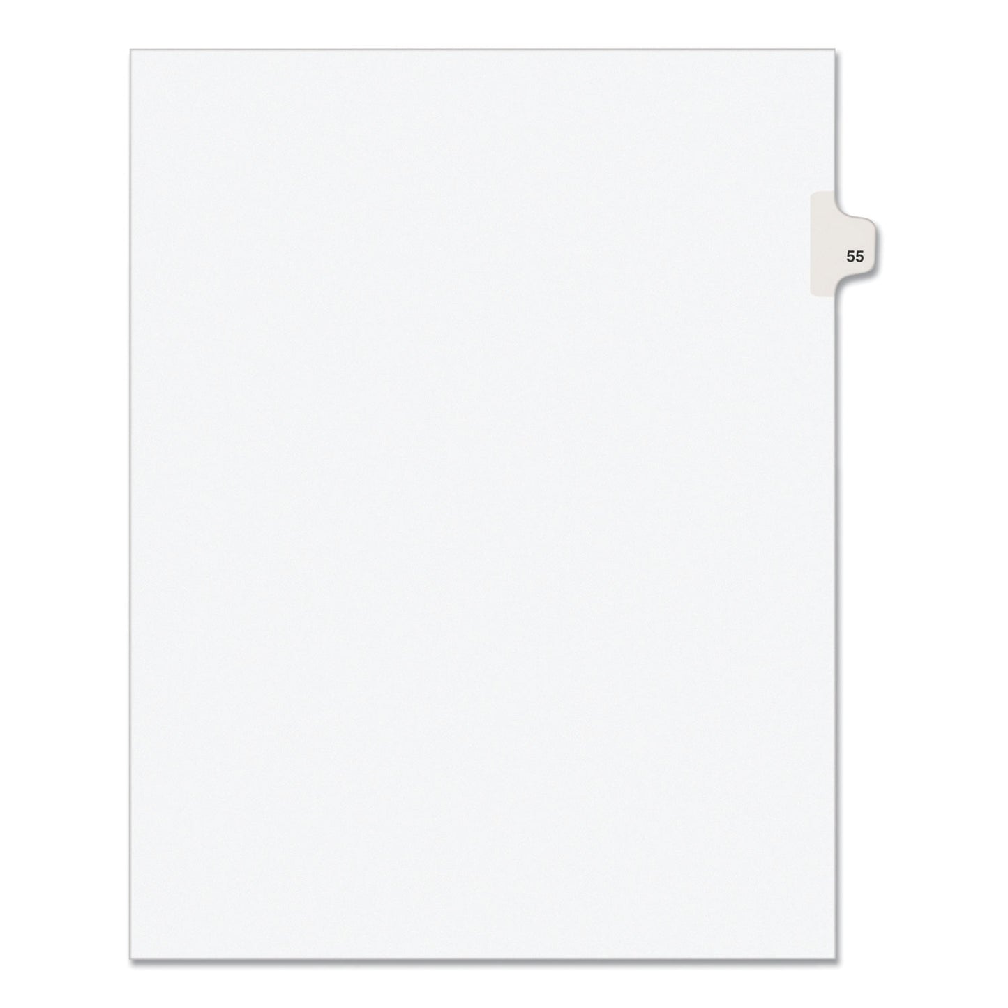 Preprinted Legal Exhibit Side Tab Index Dividers, Avery Style, 10-Tab, 55, 11 x 8.5, White, 25/Pack, (1055) (01055)