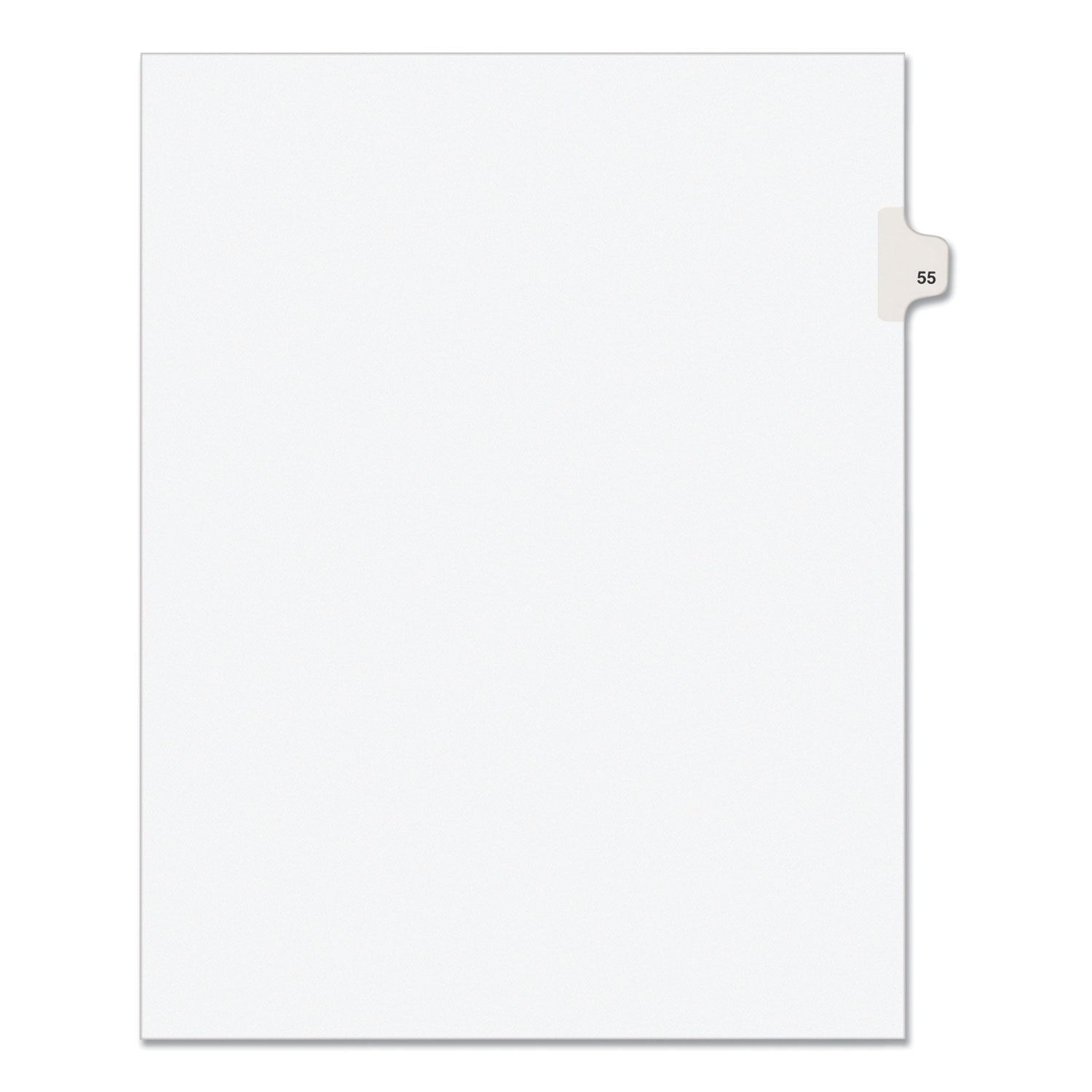 Preprinted Legal Exhibit Side Tab Index Dividers, Avery Style, 10-Tab, 55, 11 x 8.5, White, 25/Pack, (1055) (01055)