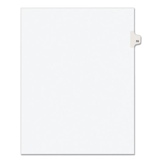 Preprinted Legal Exhibit Side Tab Index Dividers, Avery Style, 10-Tab, 55, 11 x 8.5, White, 25/Pack, (1055) (01055)