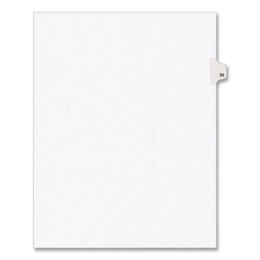 Preprinted Legal Exhibit Side Tab Index Dividers, Avery Style, 10-Tab, 56, 11 x 8.5, White, 25/Pack, (1056) (01056)