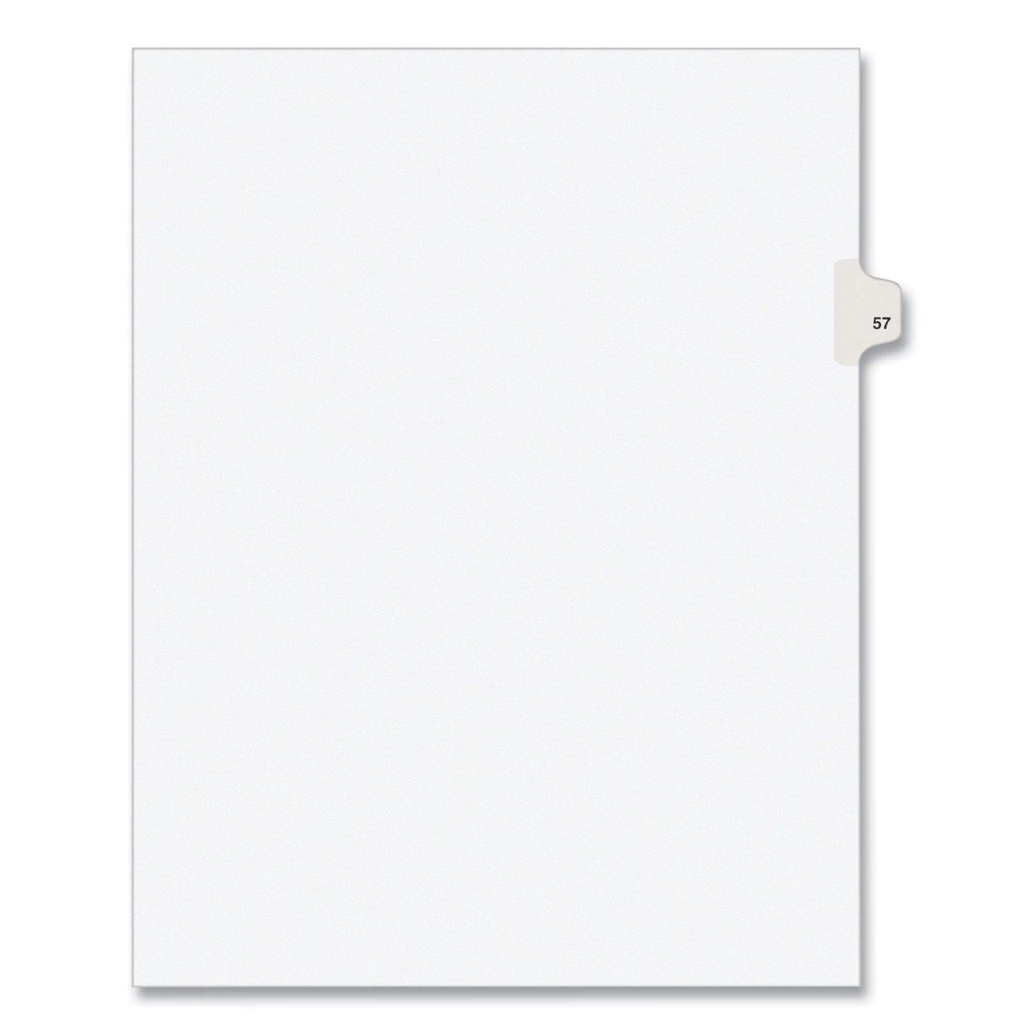 Preprinted Legal Exhibit Side Tab Index Dividers, Avery Style, 10-Tab, 57, 11 x 8.5, White, 25/Pack, (1057) (01057)