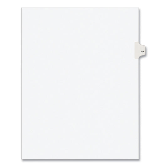 Preprinted Legal Exhibit Side Tab Index Dividers, Avery Style, 10-Tab, 57, 11 x 8.5, White, 25/Pack, (1057) (01057)