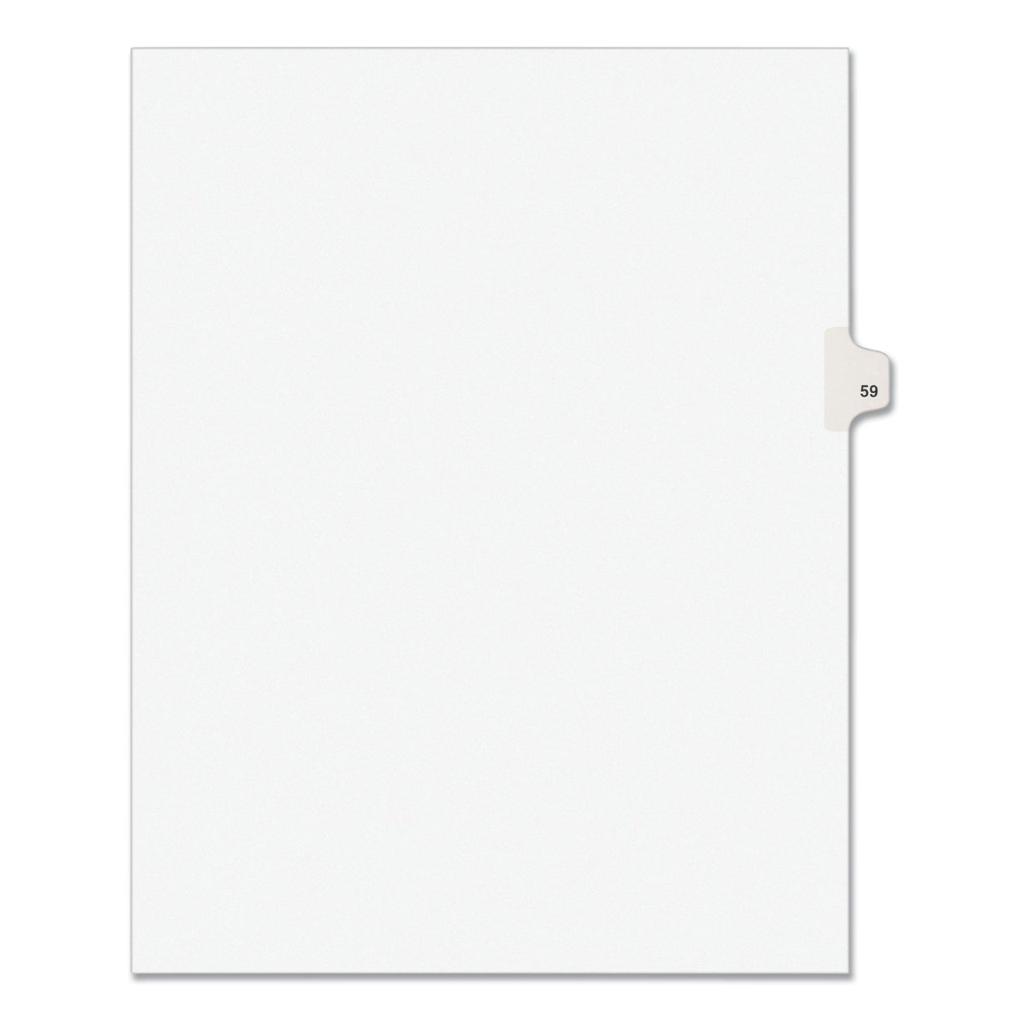 Preprinted Legal Exhibit Side Tab Index Dividers, Avery Style, 10-Tab, 59, 11 x 8.5, White, 25/Pack, (1059) (01059)