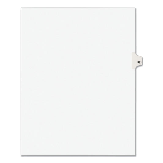 Preprinted Legal Exhibit Side Tab Index Dividers, Avery Style, 10-Tab, 59, 11 x 8.5, White, 25/Pack, (1059) (01059)