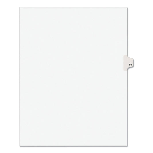 Preprinted Legal Exhibit Side Tab Index Dividers, Avery Style, 10-Tab, 60, 11 x 8.5, White, 25/Pack, (1060) (01060)