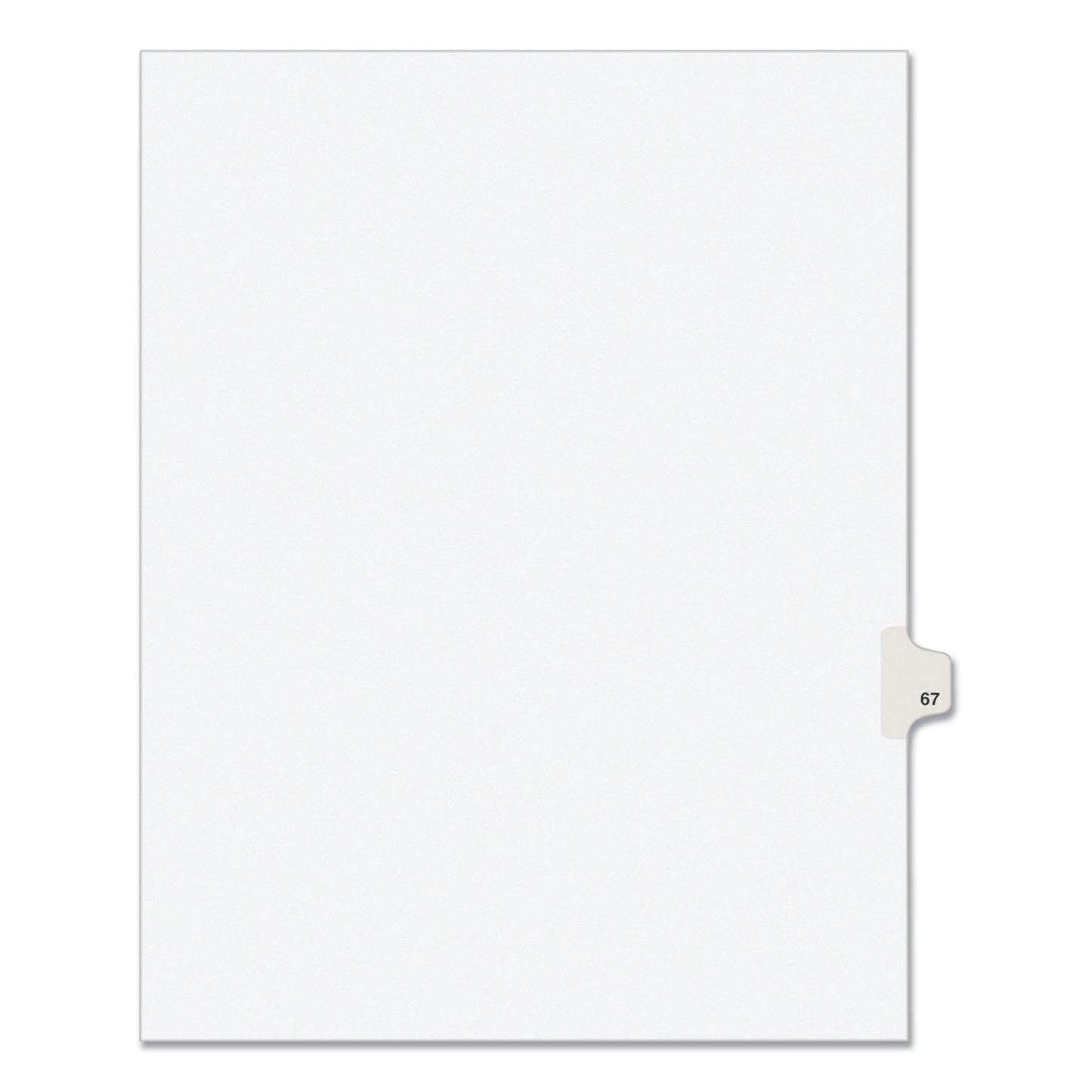 Preprinted Legal Exhibit Side Tab Index Dividers, Avery Style, 10-Tab, 67, 11 x 8.5, White, 25/Pack, (1067) (01067)