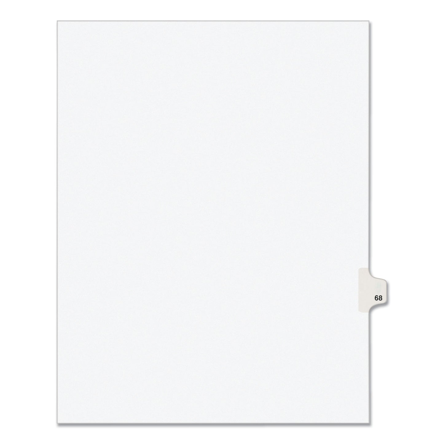 Preprinted Legal Exhibit Side Tab Index Dividers, Avery Style, 10-Tab, 68, 11 x 8.5, White, 25/Pack, (1068) (01068)