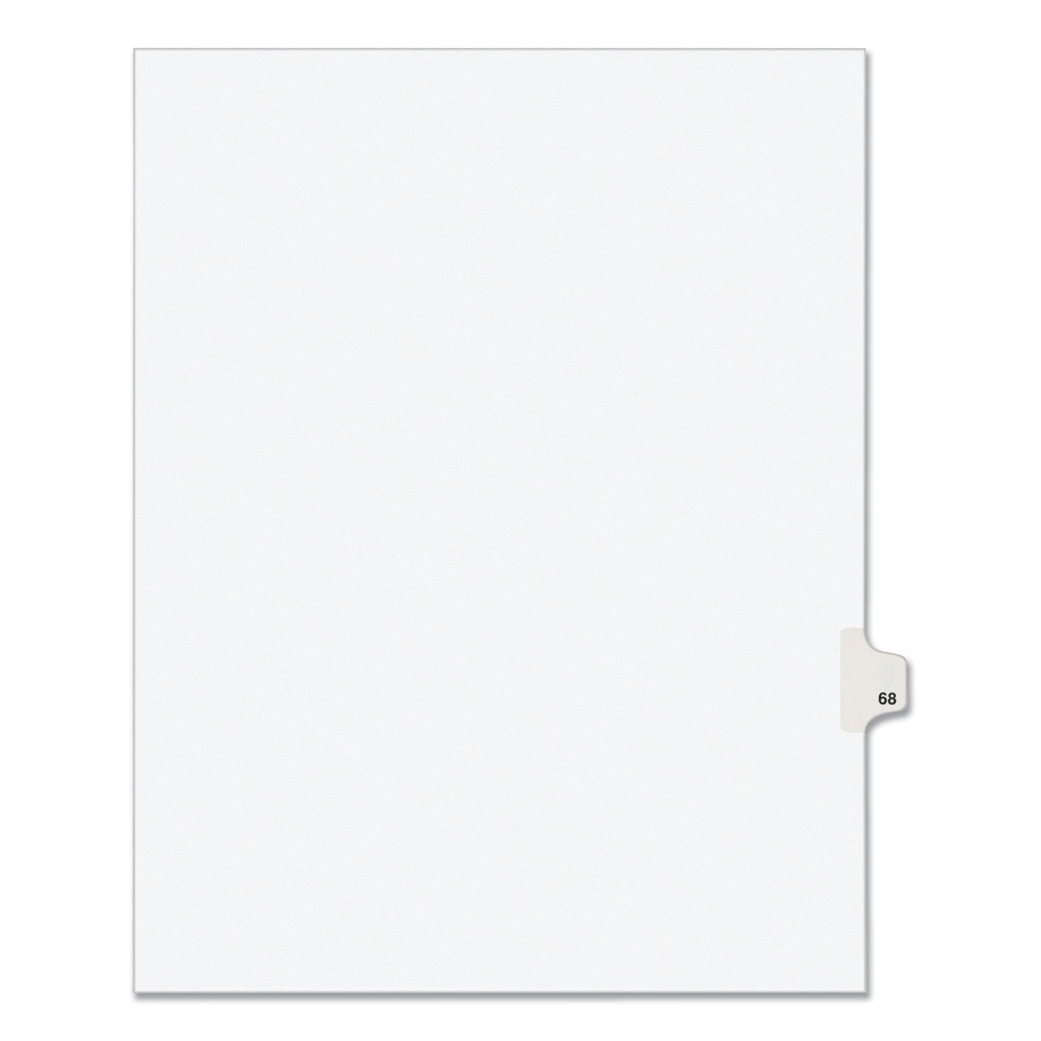 Preprinted Legal Exhibit Side Tab Index Dividers, Avery Style, 10-Tab, 68, 11 x 8.5, White, 25/Pack, (1068) (01068)