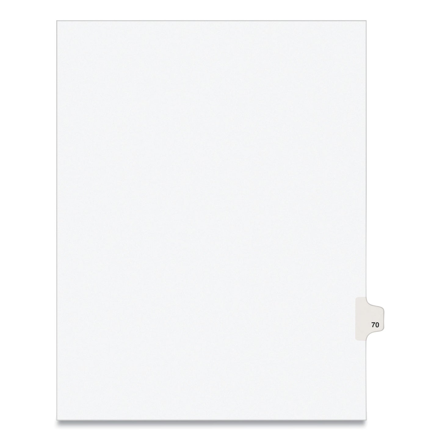 Preprinted Legal Exhibit Side Tab Index Dividers, Avery Style, 10-Tab, 70, 11 x 8.5, White, 25/Pack, (1070) (01070)