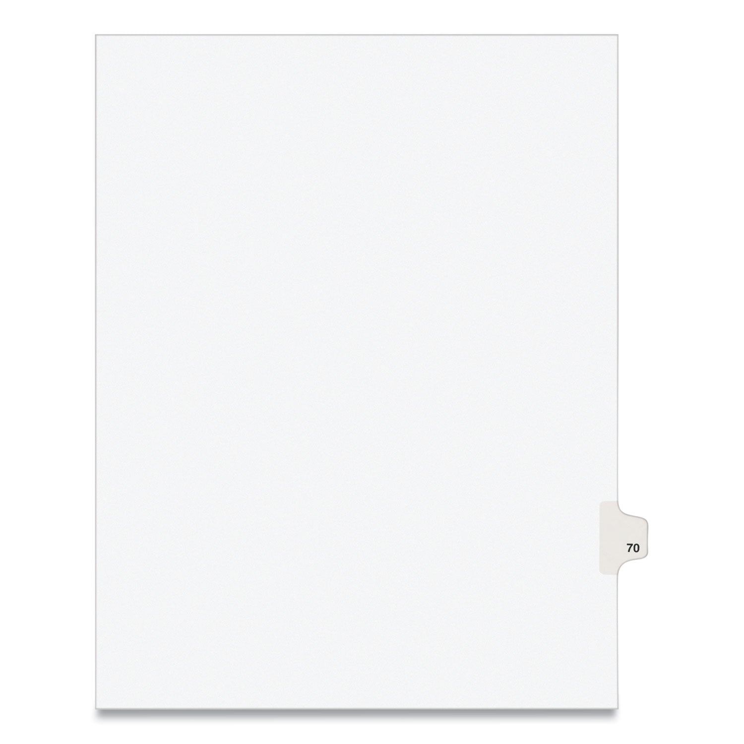 Preprinted Legal Exhibit Side Tab Index Dividers, Avery Style, 10-Tab, 70, 11 x 8.5, White, 25/Pack, (1070) (01070)