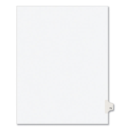 Preprinted Legal Exhibit Side Tab Index Dividers, Avery Style, 10-Tab, 73, 11 x 8.5, White, 25/Pack, (1073) (01073)