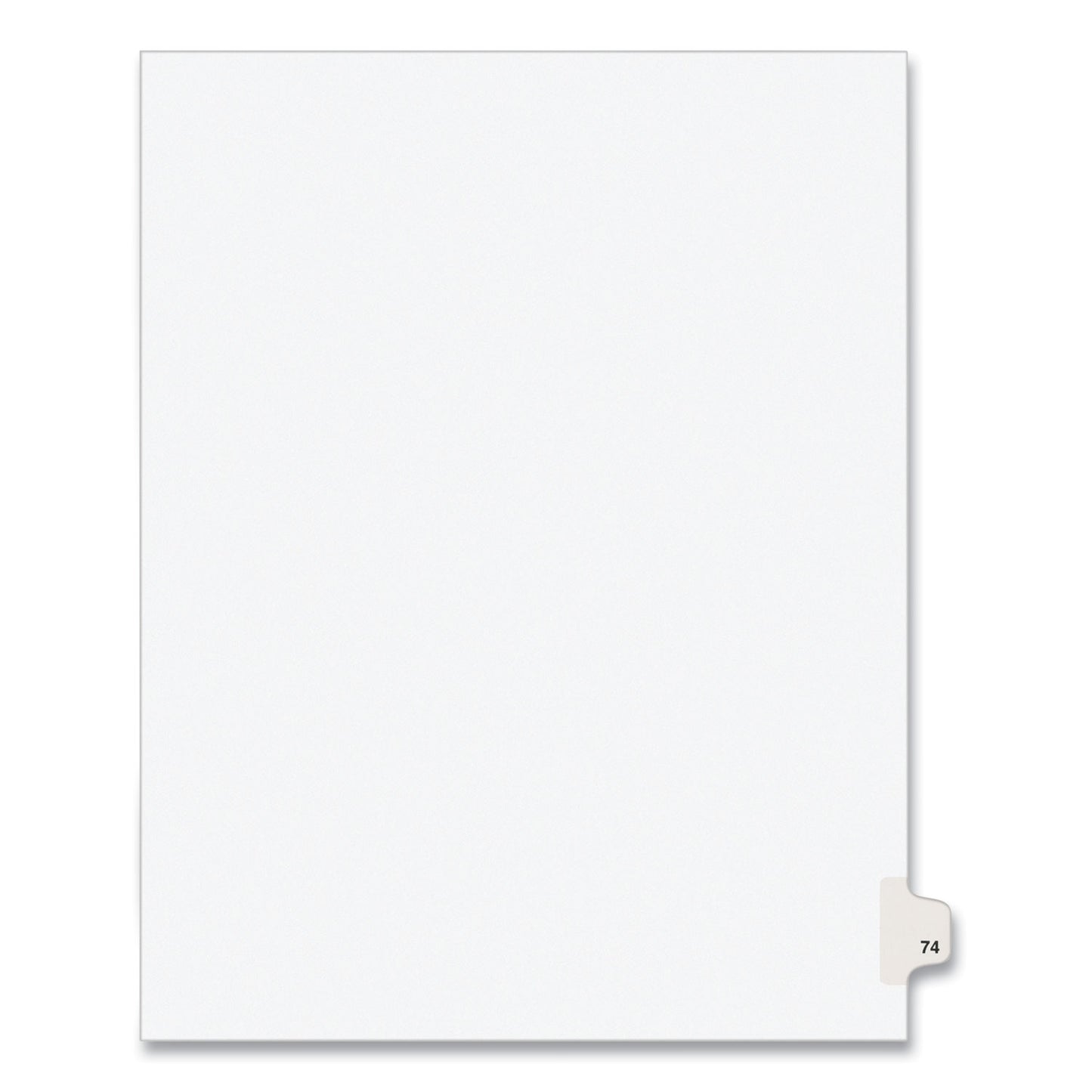 Preprinted Legal Exhibit Side Tab Index Dividers, Avery Style, 10-Tab, 74, 11 x 8.5, White, 25/Pack, (1074) (01074)