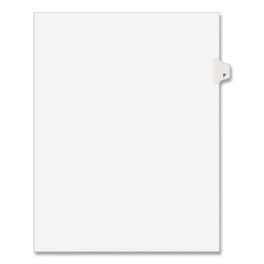 Preprinted Legal Exhibit Side Tab Index Dividers, Avery Style, 26-Tab, F, 11 x 8.5, White, 25/Pack, (1406) (01406)