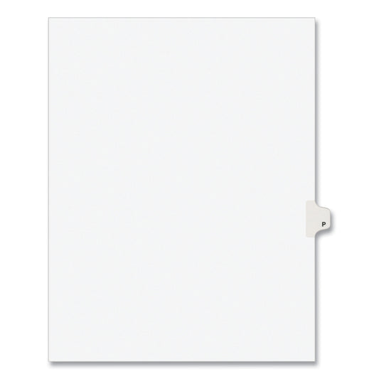 Preprinted Legal Exhibit Side Tab Index Dividers, Avery Style, 26-Tab, P, 11 x 8.5, White, 25/Pack, (1416) (01416)