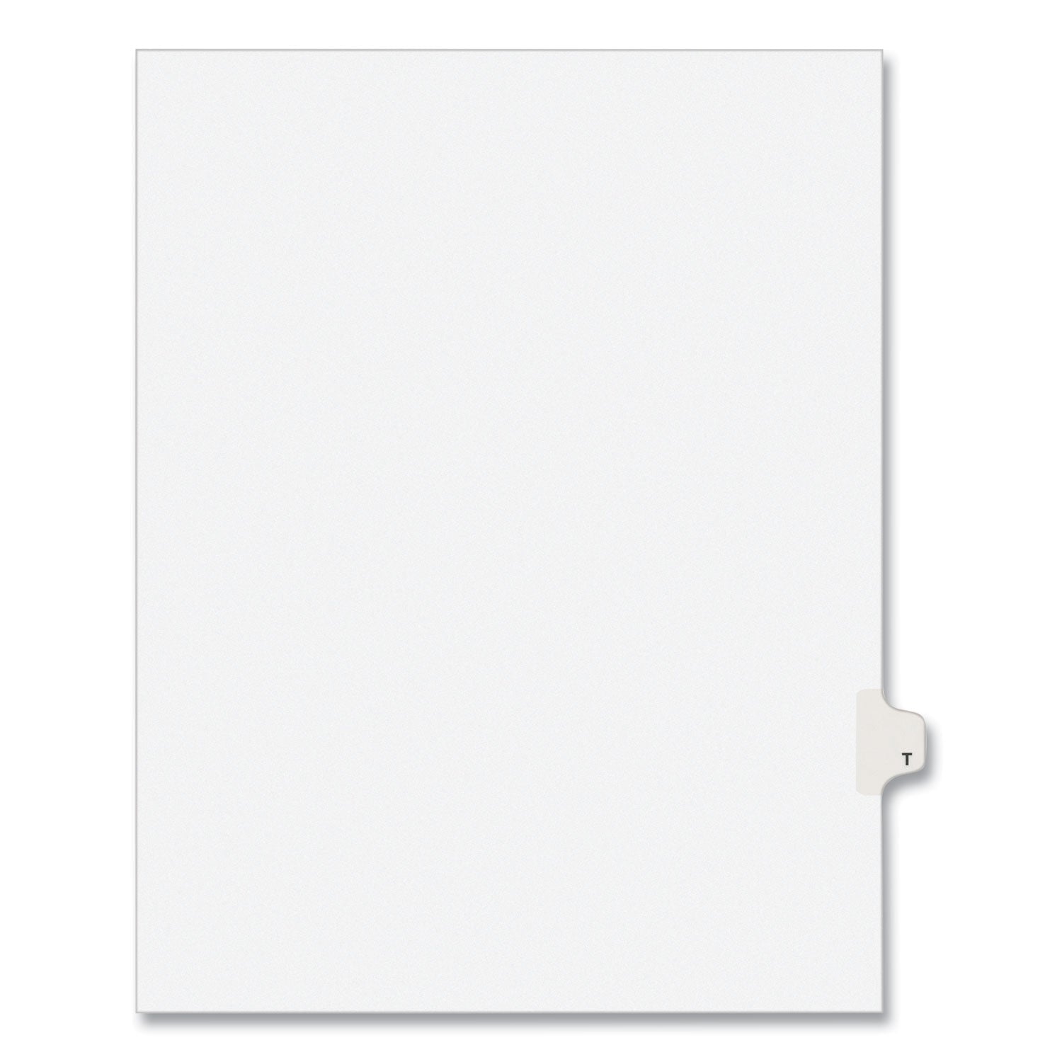 Preprinted Legal Exhibit Side Tab Index Dividers, Avery Style, 26-Tab, T, 11 x 8.5, White, 25/Pack, (1420) (01420)