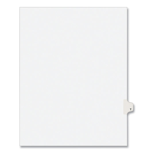 Preprinted Legal Exhibit Side Tab Index Dividers, Avery Style, 26-Tab, T, 11 x 8.5, White, 25/Pack, (1420) (01420)