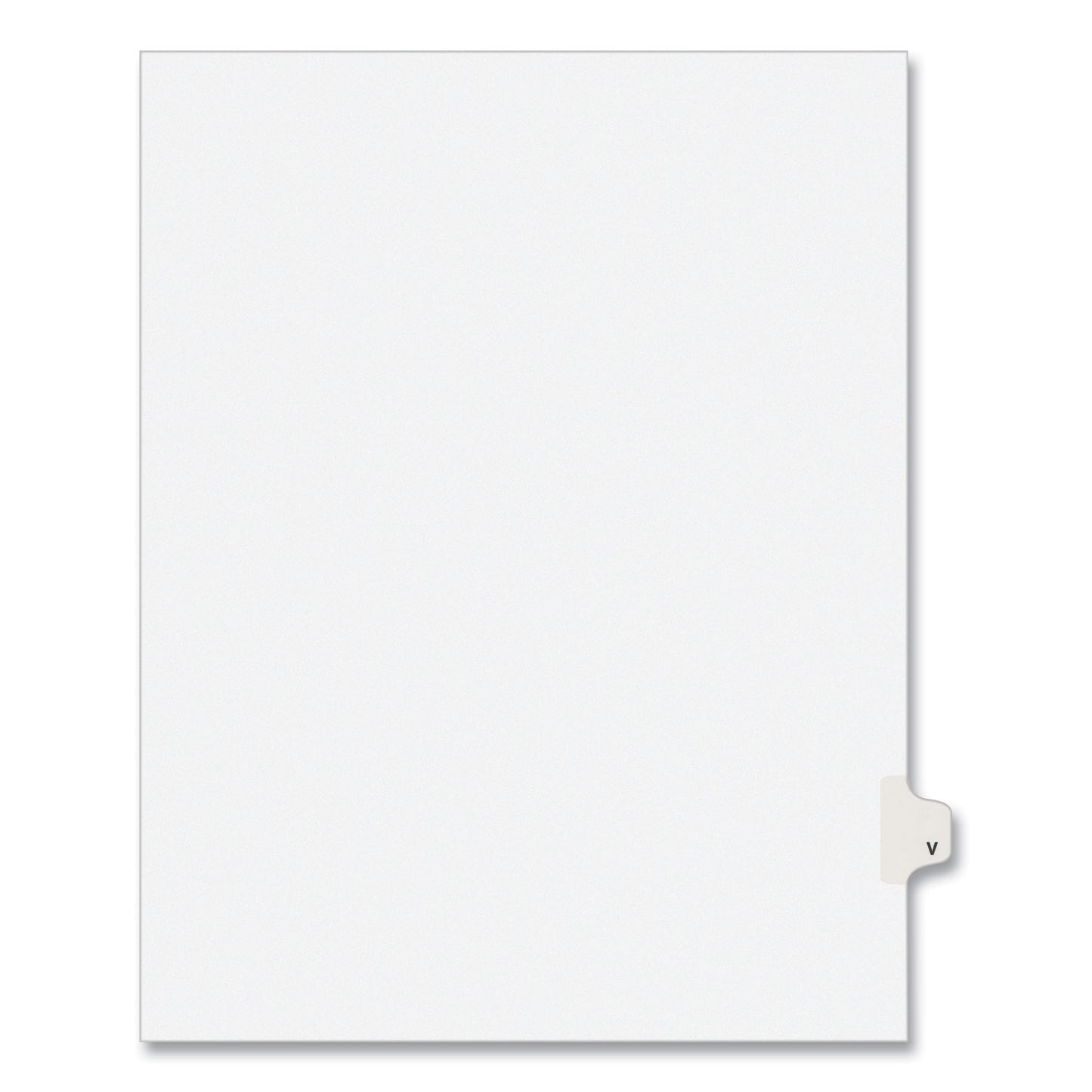 Preprinted Legal Exhibit Side Tab Index Dividers, Avery Style, 26-Tab, V, 11 x 8.5, White, 25/Pack, (1422) (01422)