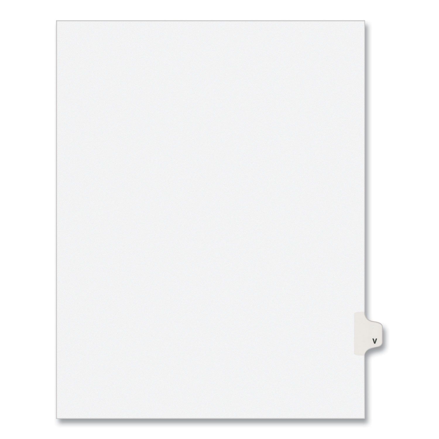 Preprinted Legal Exhibit Side Tab Index Dividers, Avery Style, 26-Tab, V, 11 x 8.5, White, 25/Pack, (1422) (01422)