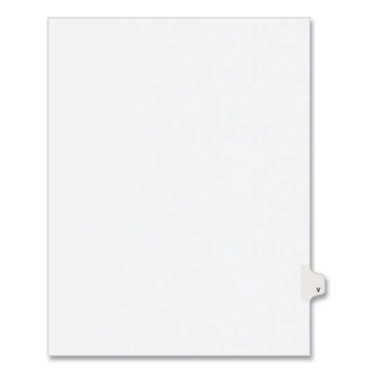 Preprinted Legal Exhibit Side Tab Index Dividers, Avery Style, 26-Tab, V, 11 x 8.5, White, 25/Pack, (1422) (01422)