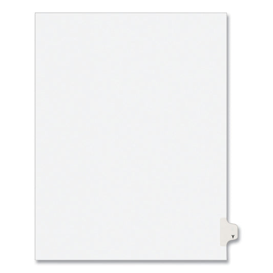 Preprinted Legal Exhibit Side Tab Index Dividers, Avery Style, 26-Tab, Y, 11 x 8.5, White, 25/Pack, (1425) (01425)