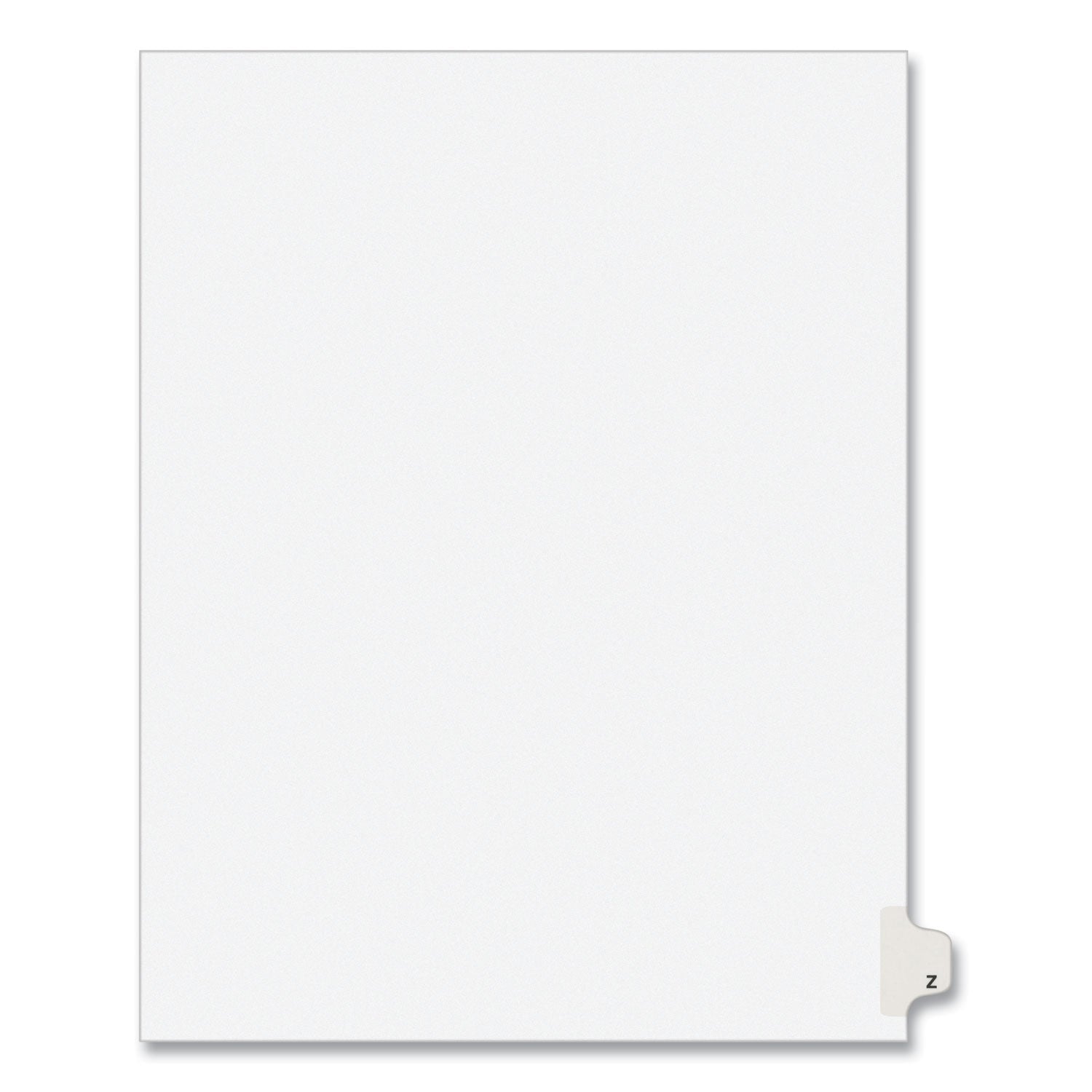 Preprinted Legal Exhibit Side Tab Index Dividers, Avery Style, 26-Tab, Z, 11 x 8.5, White, 25/Pack, (1426) (01426)