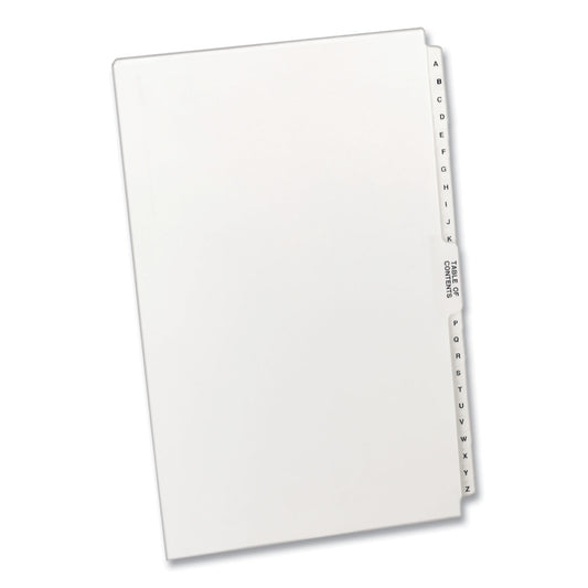 Preprinted Legal Exhibit Side Tab Index Dividers, Avery Style, 27-Tab, A to Z, 14 x 8.5, White, 1 Set (11375)