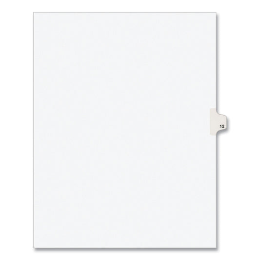 Preprinted Legal Exhibit Side Tab Index Dividers, Avery Style, 10-Tab, 12, 11 x 8.5, White, 25/Pack (11922)